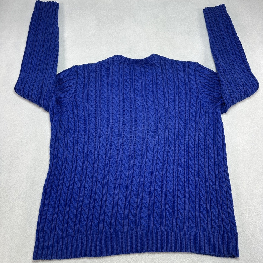 Lauren Ralph Lauren Sweater Womens Small Blue Cable Knit Crest Logo Prep Formal - Picture 6 of 10
